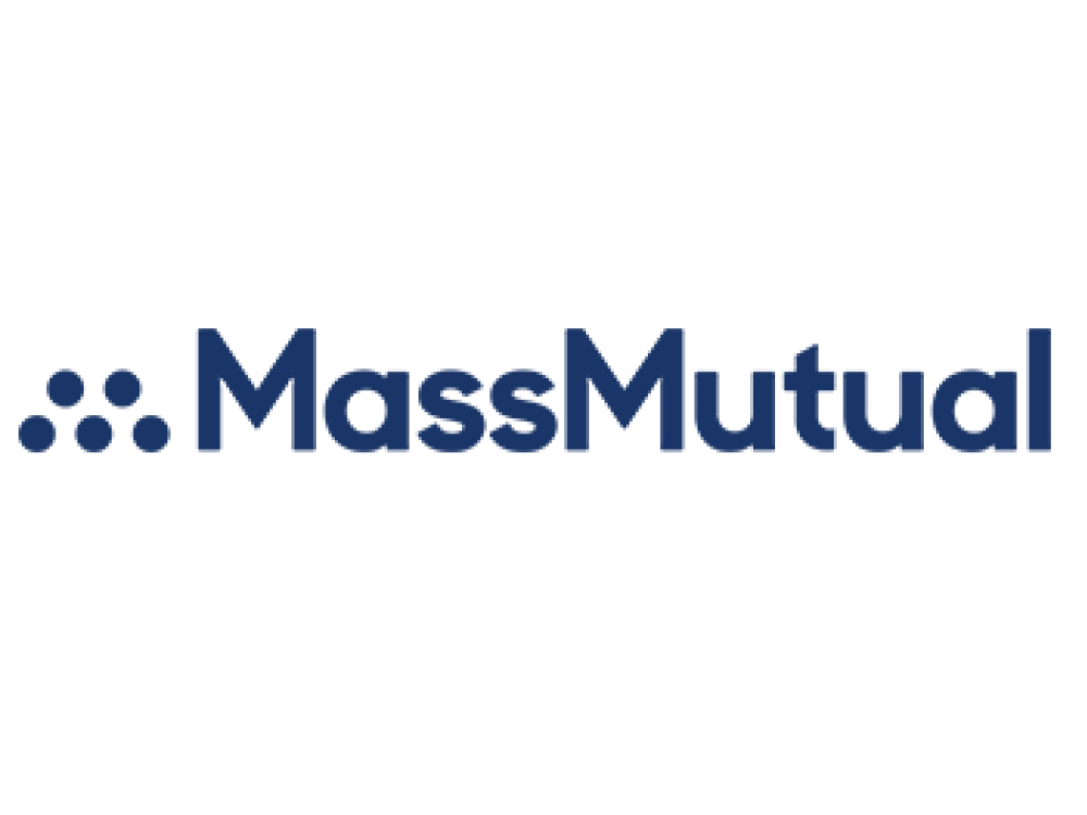 MassMutual logo with dark blue text and three small dots forming a triangle on the left side.